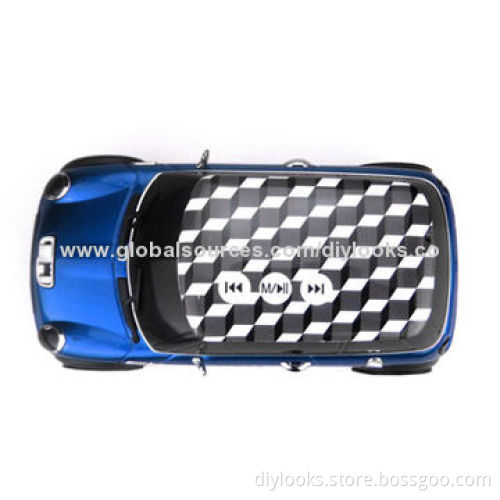 Music Car Style Mini Portable MP3 Bass Speaker, Support microSD/TF Card, USB and FM (Blue)